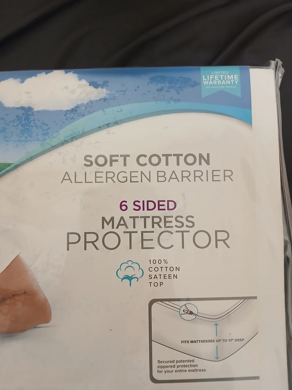 Soft Cotton Allergen Barrier Twin Mattress Protector - White